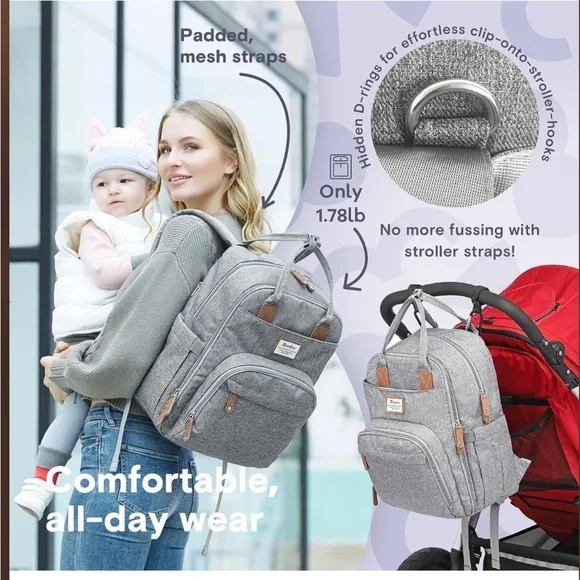 ❌SOLD❌RUVALINO Diaper Bag Backpack, Baby Changing Bags, Large Capacity - Picture 10 of 10